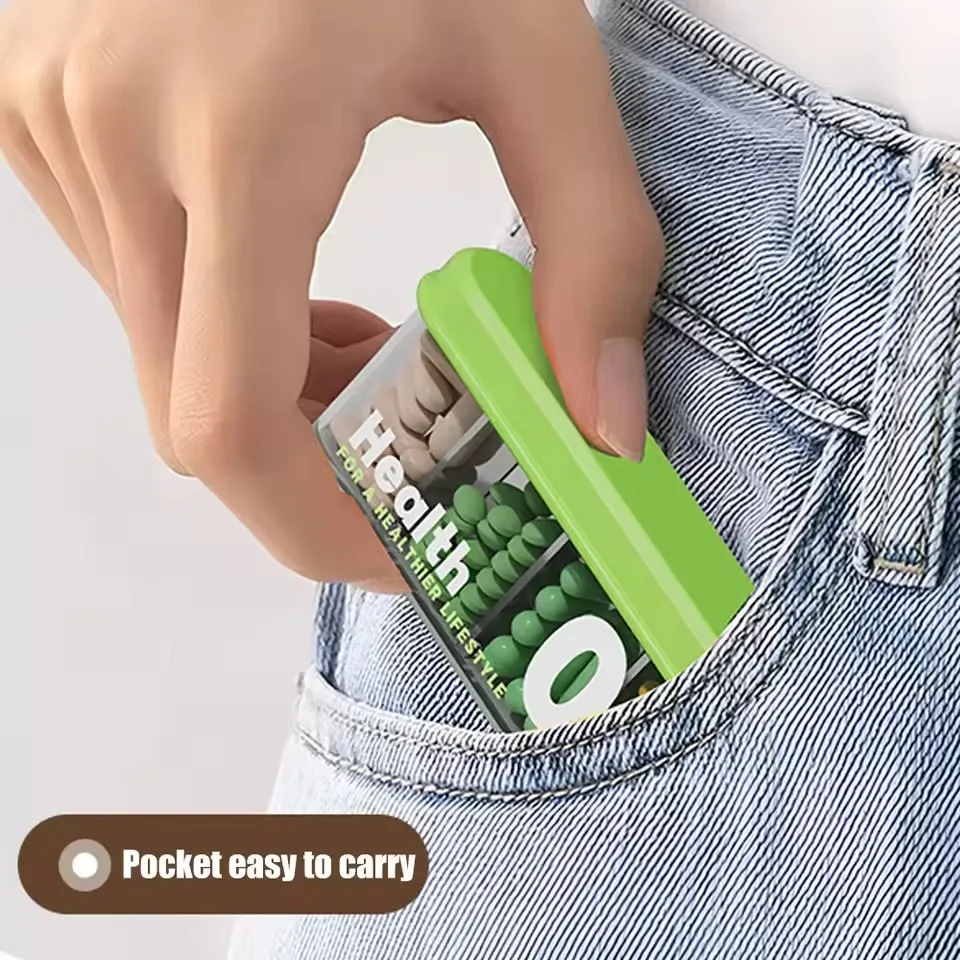 

Portable Medicine Box Mini Medicine Storage Box for Seven Days Container with Hanging Rope for Vitamins Drug Storage Box