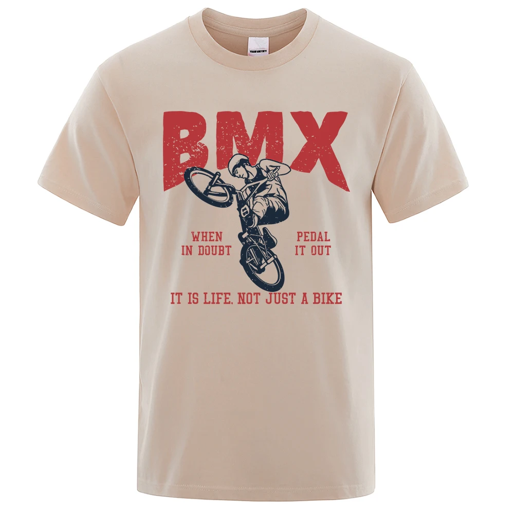 Bmx It Is Life Not Just A Bike Casual Breathable T-shirts Men Fashion Cotton Tee Summer Loose Clothes Soft O-Neck Male Tops