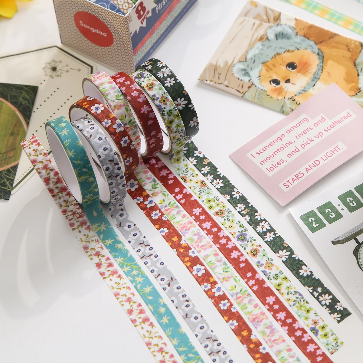 8 Rolls Retro Patterned Washi - огляд і ціна Masking Tape Thin