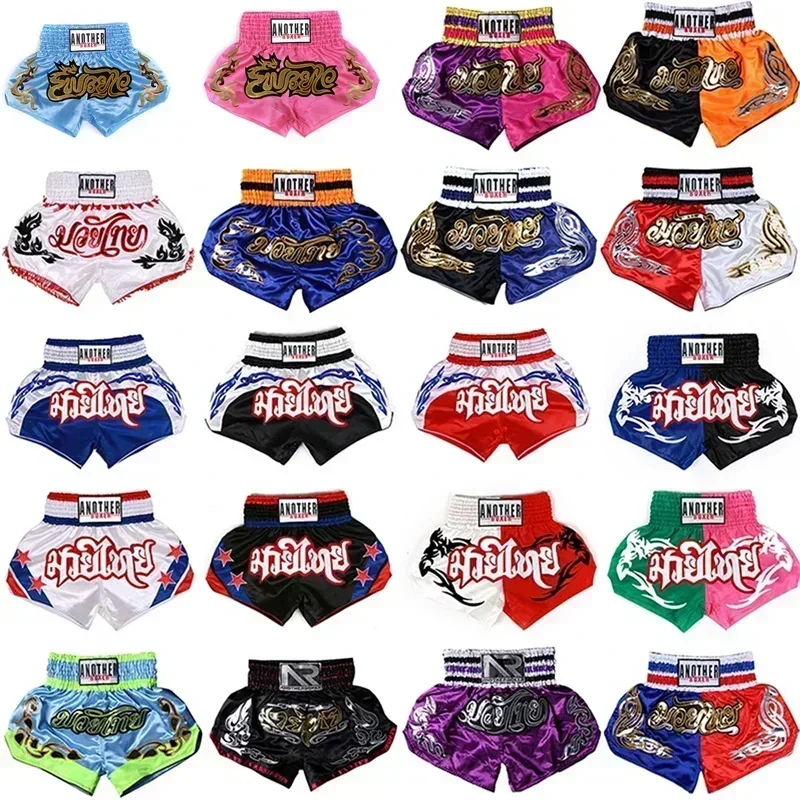 Muay Thai Fight Shorts Boy Breathable Kick Boxing Pants Women Men Kids MMA Training Shorts Sanda Grappling Clothes Kickboxing