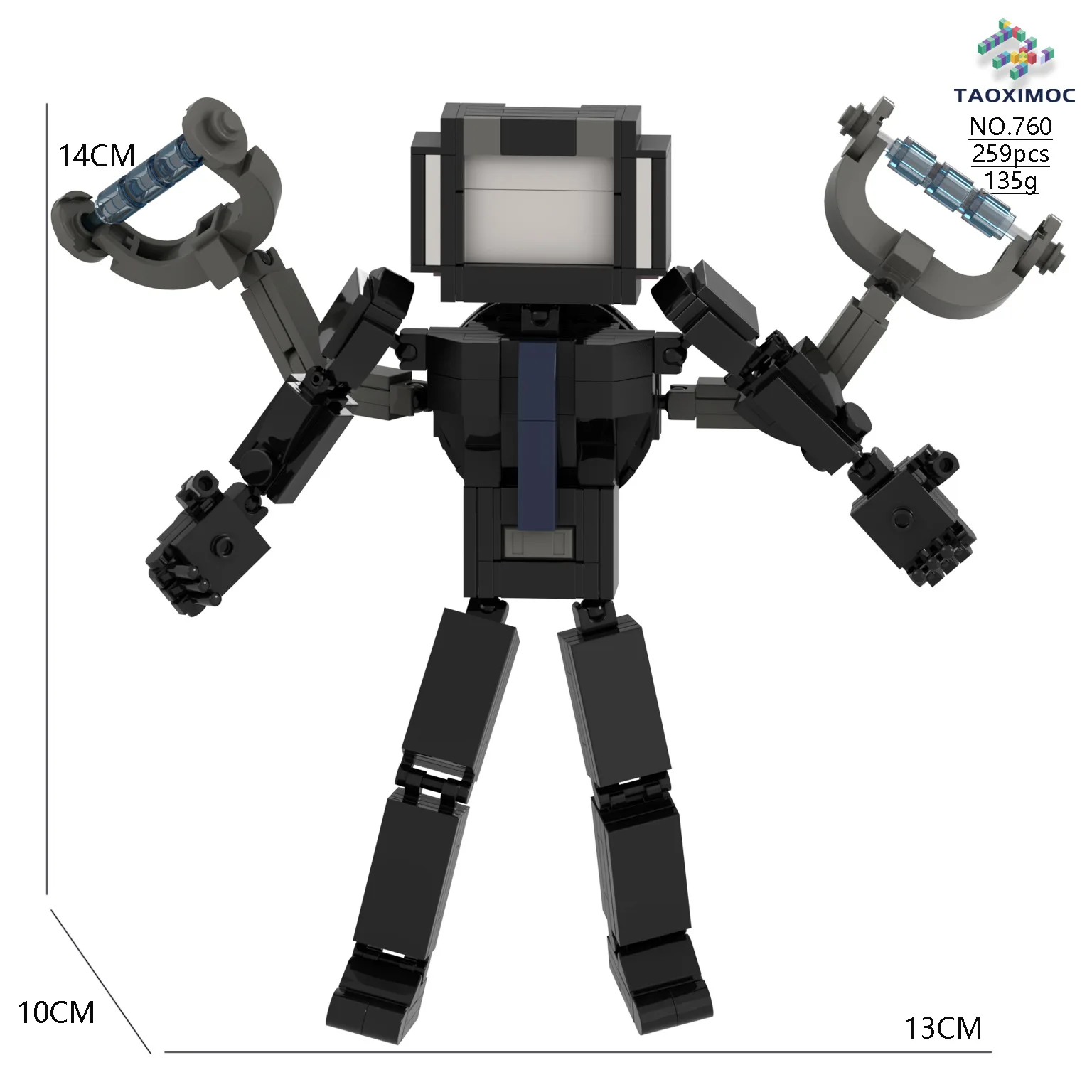 

Skibidi Toilet MOC Abstract Building Blocks Monitor Super TV Man Model Compatible With LEGO Bricks Toys