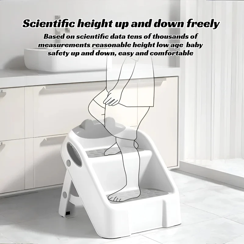 Children's Toilet Training Step Stool Non-Slip Foldable Potty Seat Baby Wash Basin Toilet Step Stool for Toilet Potty Training