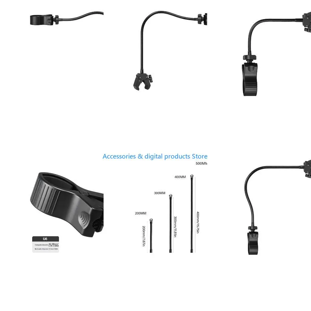 77JD 20/30/40/50cm Bendable Arm Stand Clamp With 360 Degree Rotate For Microphone Hair Dryer Flashlight Fan Support