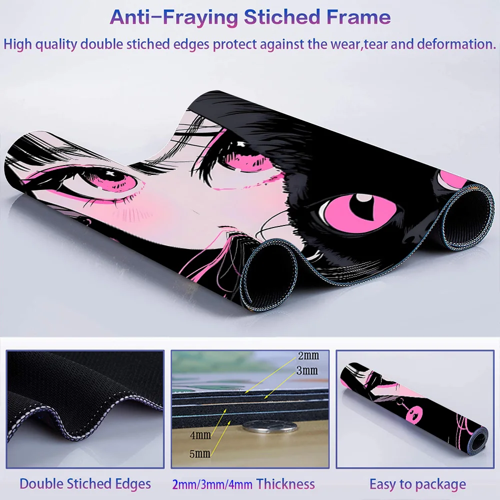 Tapis de souris Kawaii Gaming Anime pour filles, ordinateur portable, bureau, tapis, clavier, bureau, polymères, table d'art