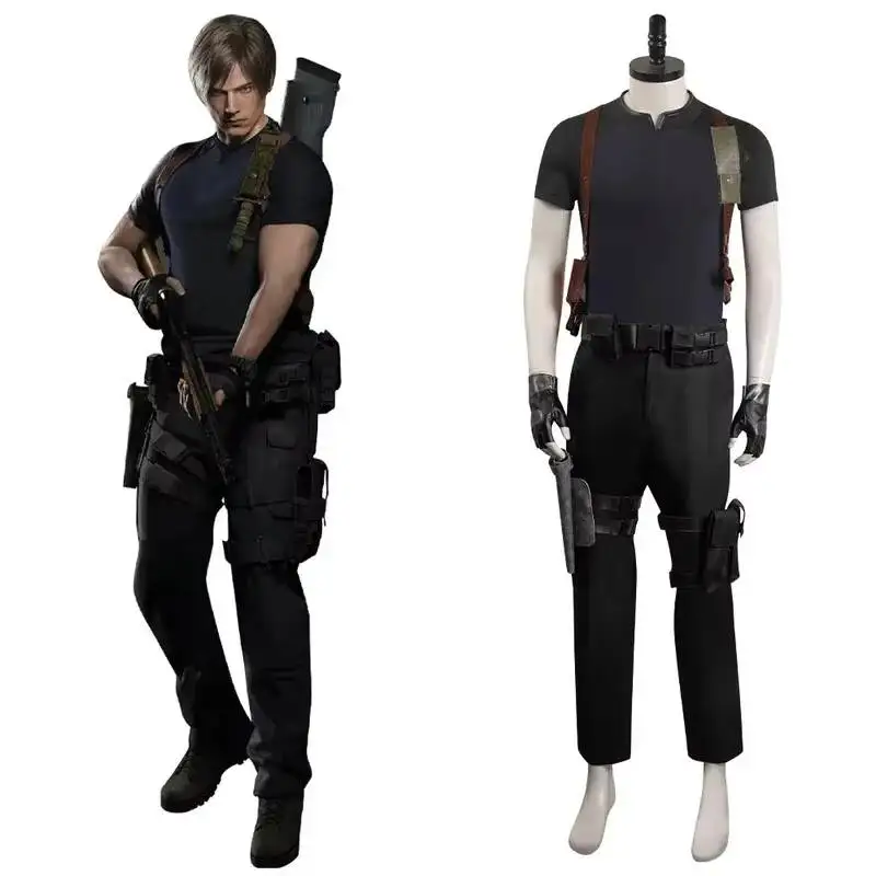 

Костюм для косплея Леона С. Кеннеди из Resident Evil 4: рубашка, брюки, мужская одежда, наряд для Хэллоуина и карнавала для мужчин