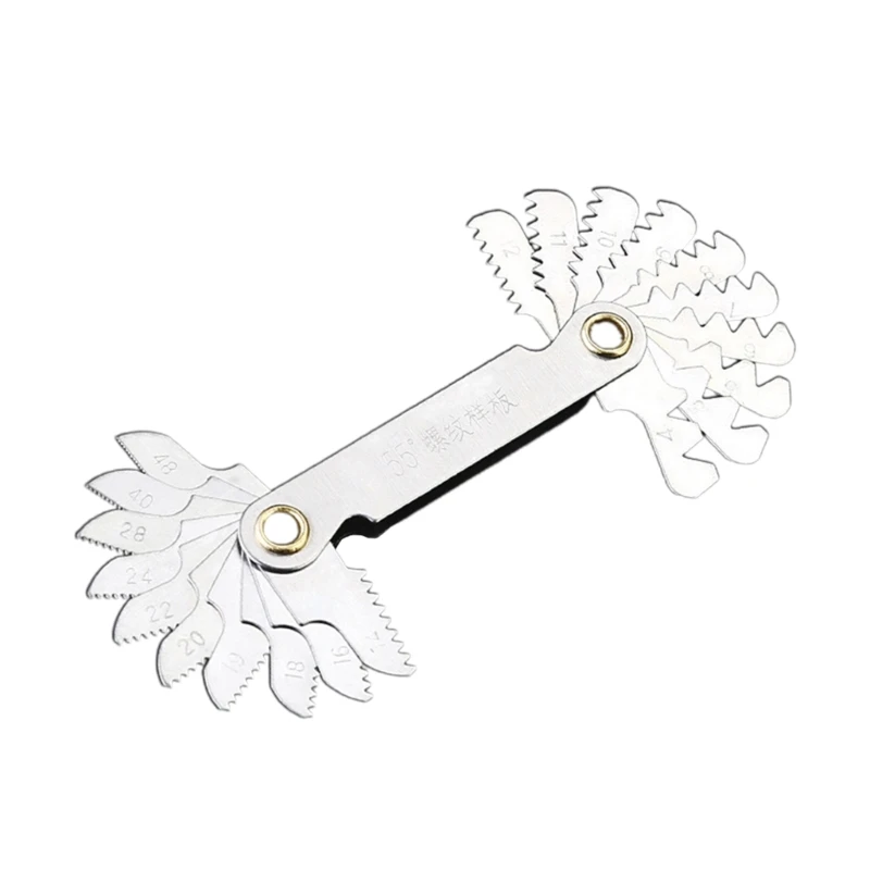 55 60 Degree Screw Gauge Metric Inch Thread Plug Gauge Gear-Tooth Screw Gauges Carbon Steel Lathe Combination Tool