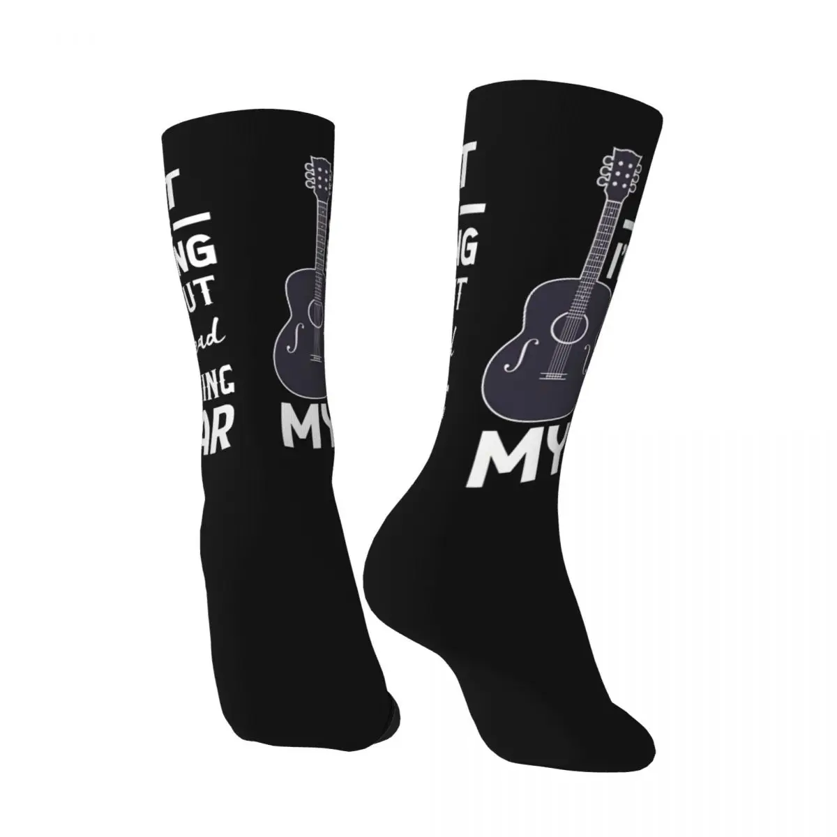 Crazy Sock for Men Cool Acoustic Electric Guitar Player Hip Hop Harajuku Electric Guitar Musical Instrument Seamless Crew Sock