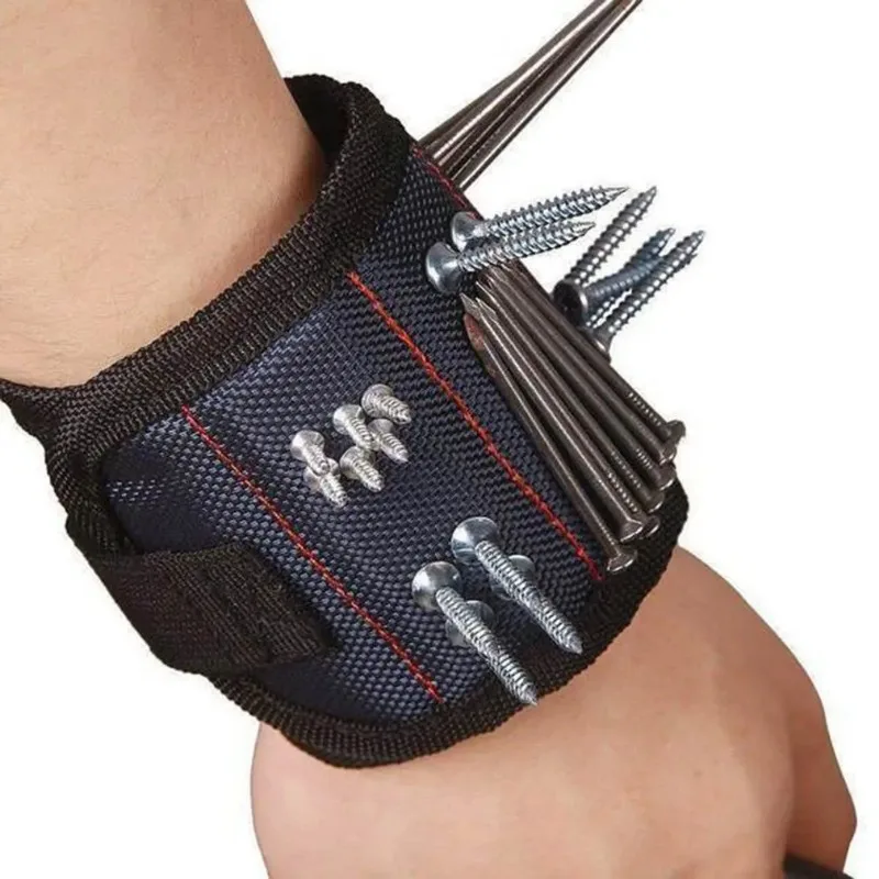 Imagem -02 - Portátil Magnetic Wristband Tool Bolsa Eletricista Wrist Tool Belt Parafusos Pregos Brocas Pulseira para Ferramenta de Reparo