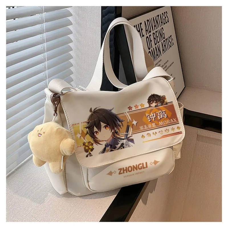 Anime Klee White Genshin Impact Xiao School Bag Zhongli Cos Student Casual borsa a tracolla di grande capacità borse a tracolla di moda