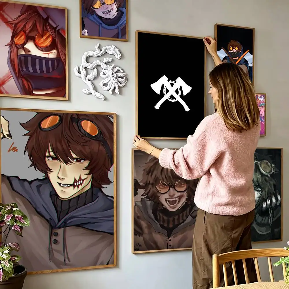 Creepypasta T-Ticci-Toby   Poster Waterproof Wall Art Sticker For Bar Living Room Vintage Decor High Quality Print Gift