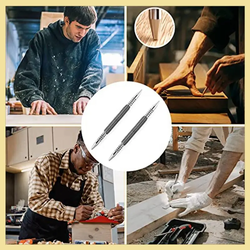 

Высококачественные насадки для ногтей с двойной головкой, 2 шт., 3/32 и 1/8 дюйма, пружинный набор для ногтей, набор перфораторов для установки ногтей без молотка