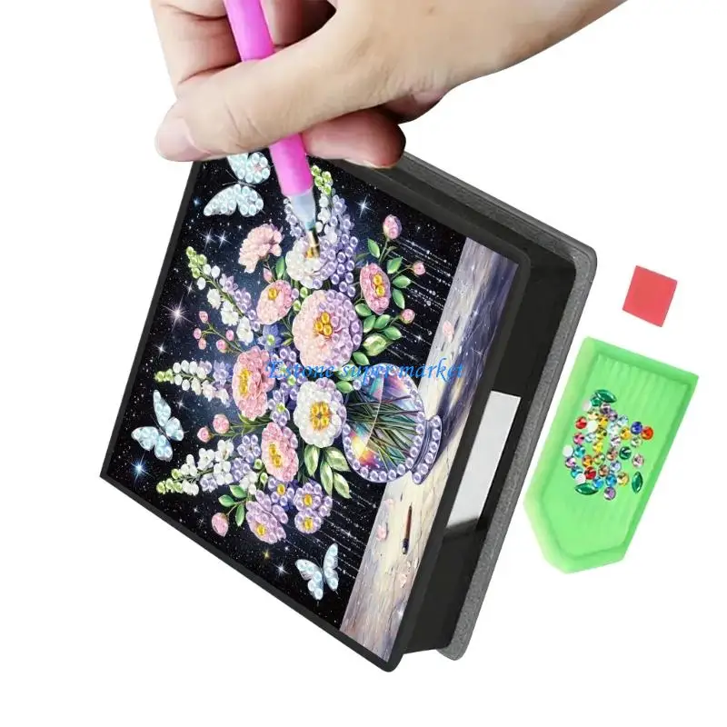 090B Beautiful Rhinestones Art Note Holder Memo DIY Project For Creative Minds