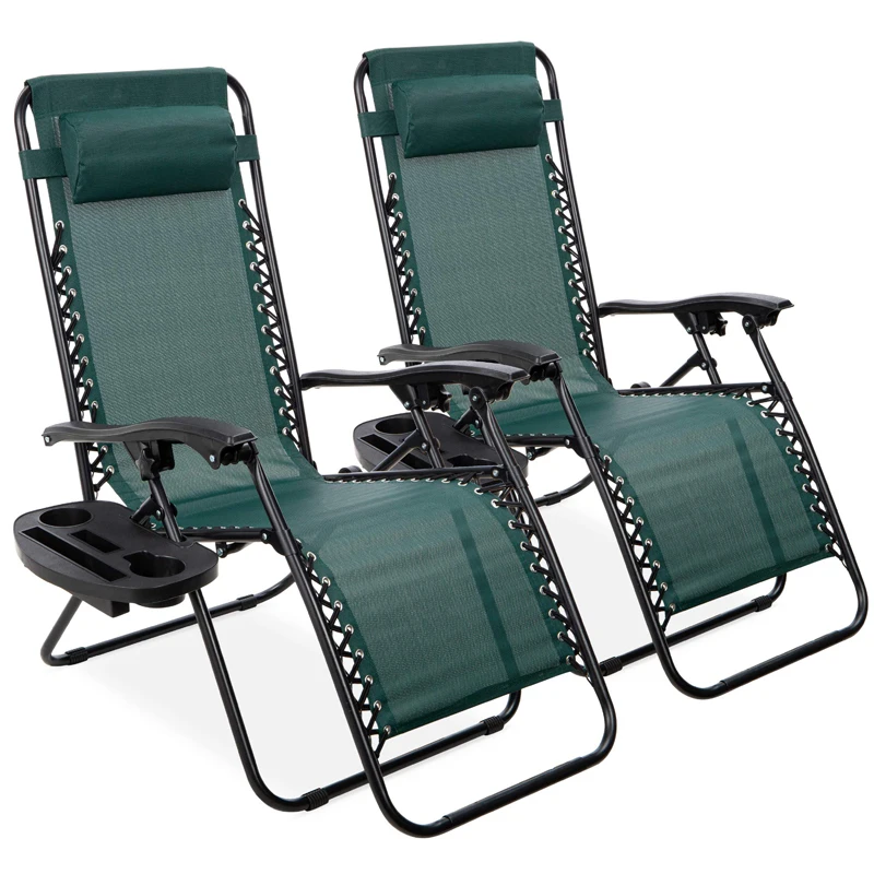 Outdoor indoor leisure sunbathing camping folding garden zero gravity lounger adjustable reclining lawn beach sea lounger