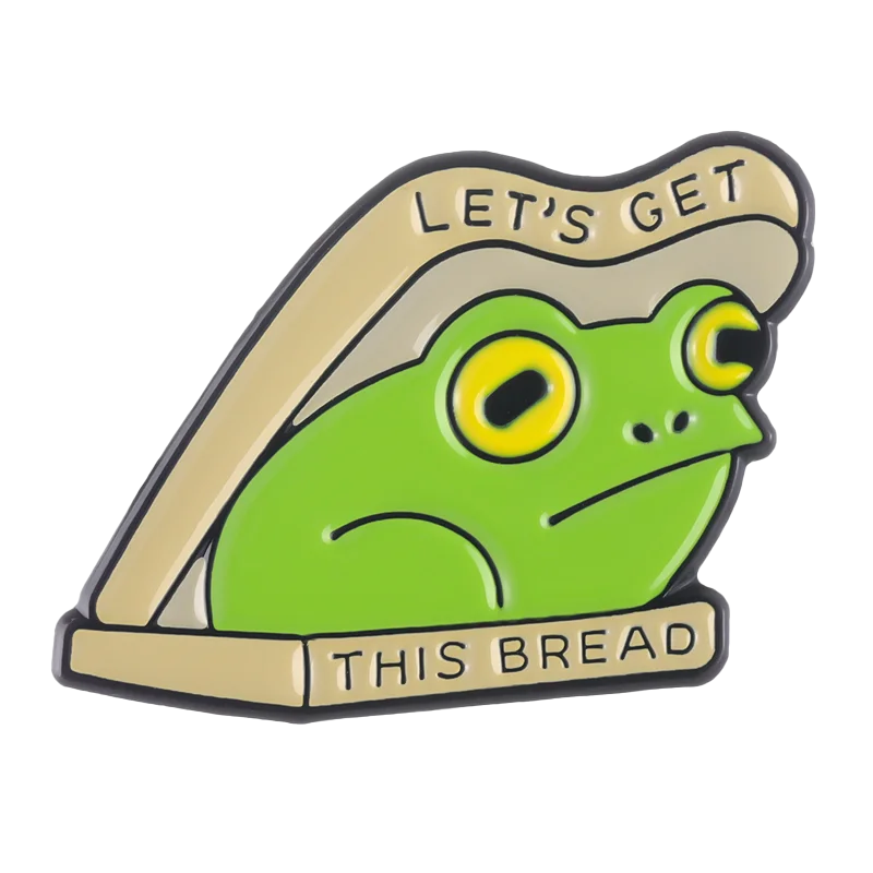 

Bread Frog Enamel Funny Pin Lovely Animal Brooch Women Kids Cartoon Backpack Sweater Cute Metal Badge Gift Custom Accessories