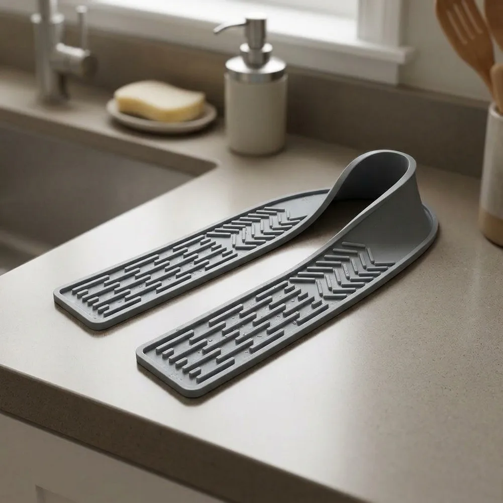 For Bar For Kitchen Silicone Drain Tray Bar Sink Use Multi-purpose Silicone Tray For Kitchen Bar Sink Mat Raised Ridges Design