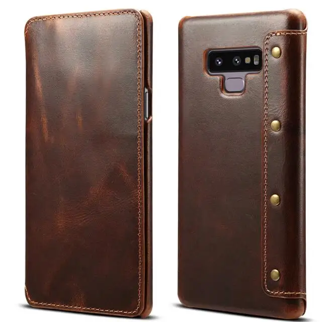 Real Leather Phone Case For Samsung Galaxy S10 S9 Plus Note 9 8 Note9 Note8 Coque Flip Cover For Samsung S9 Case S10e Funda