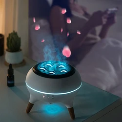 New Flame Humidifier Bedroom Aromatherapy Machine Flame Light Colorful Atmosphere Light Night Light Sleeping Small Humidifier