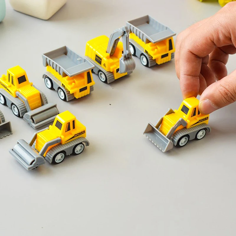 10Pcs Mini Construction Engineering Vehicle Excavator Pull Back Car Toys For Kids Birthday Party Favors Pinata Filler Treat Bag