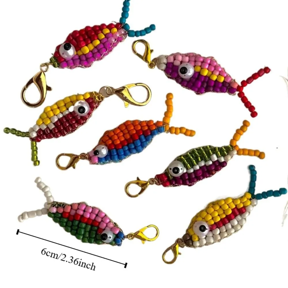 Ожерелье «сделай сам», подвеска в виде маленькой рыбки из бисера, брелок для ключей, контрастный кулон для мобильного телефона, автомобильный брелок, подвески для рюкзака с героями мультфильмов