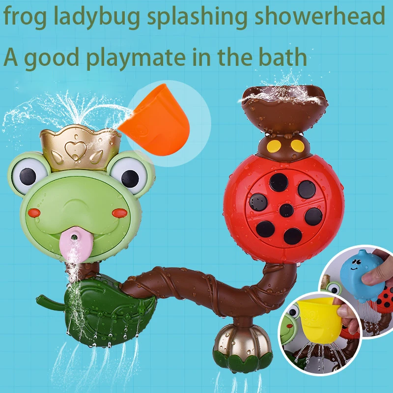 

Детская игрушка-спиннер для душа, водяное колесо-лягушка и игрушка для ванны с ветряной мельницей, забавный набор для детской ванны с присоской, образовательный
