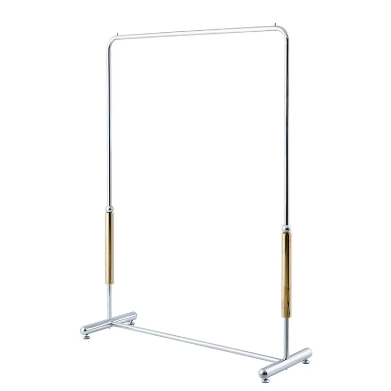 Custom, modern New Style fashion stainless steel silver clothing display rack used in women's clothing stores