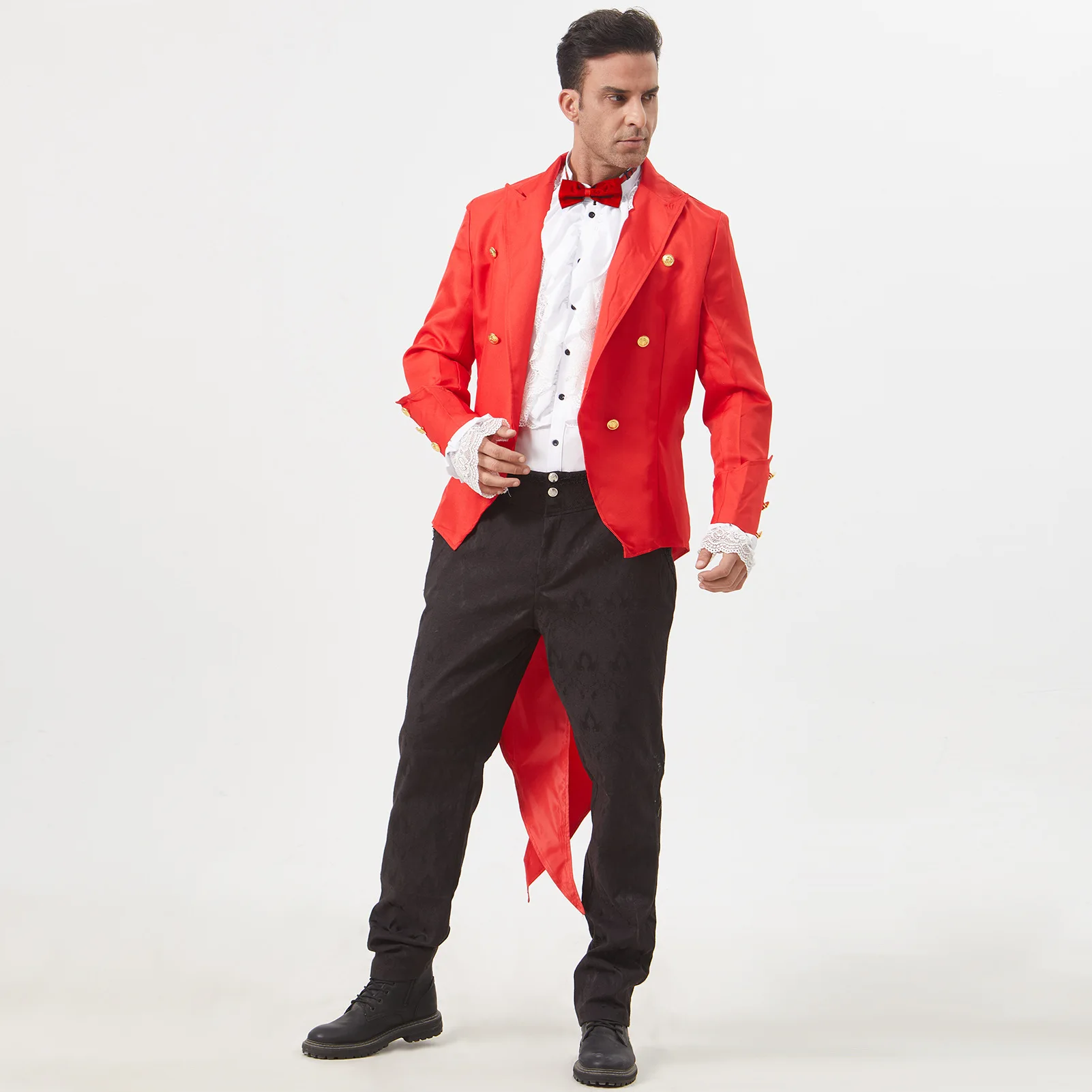 معطف خلفي عتيق من القرون الوسطى دكتور مع ربطة عنق متوسطة الطول زي سيسا وصل حديثًا من الصين للنساء صيف 2025