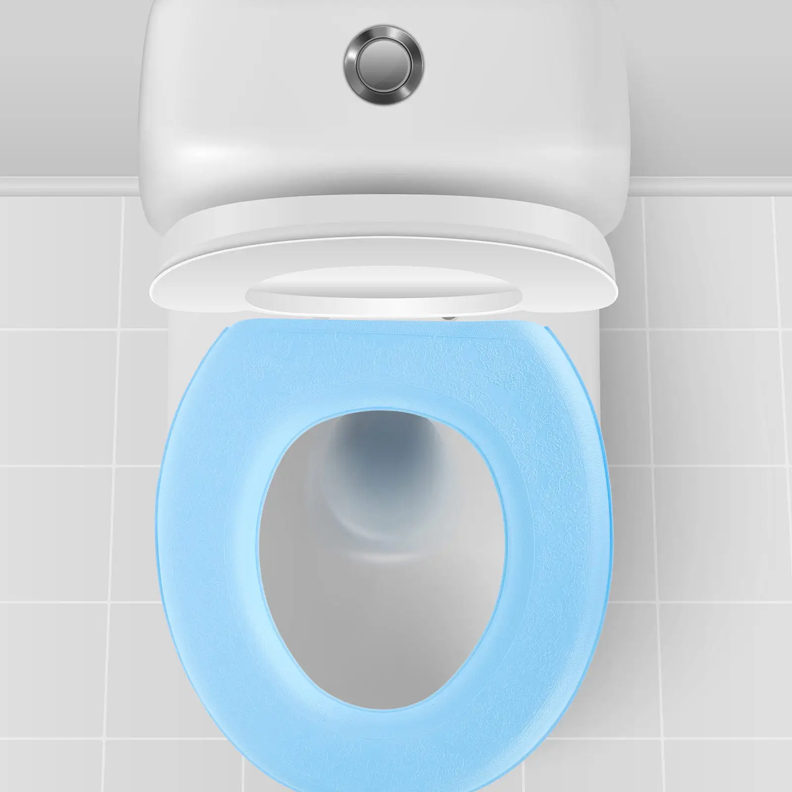 

2Pcs O-Shaped Waterproof Toilet Seat Cushion Premium Skin-Friendly Eva Bathroom Toilet Pad Thicken Washable Summer