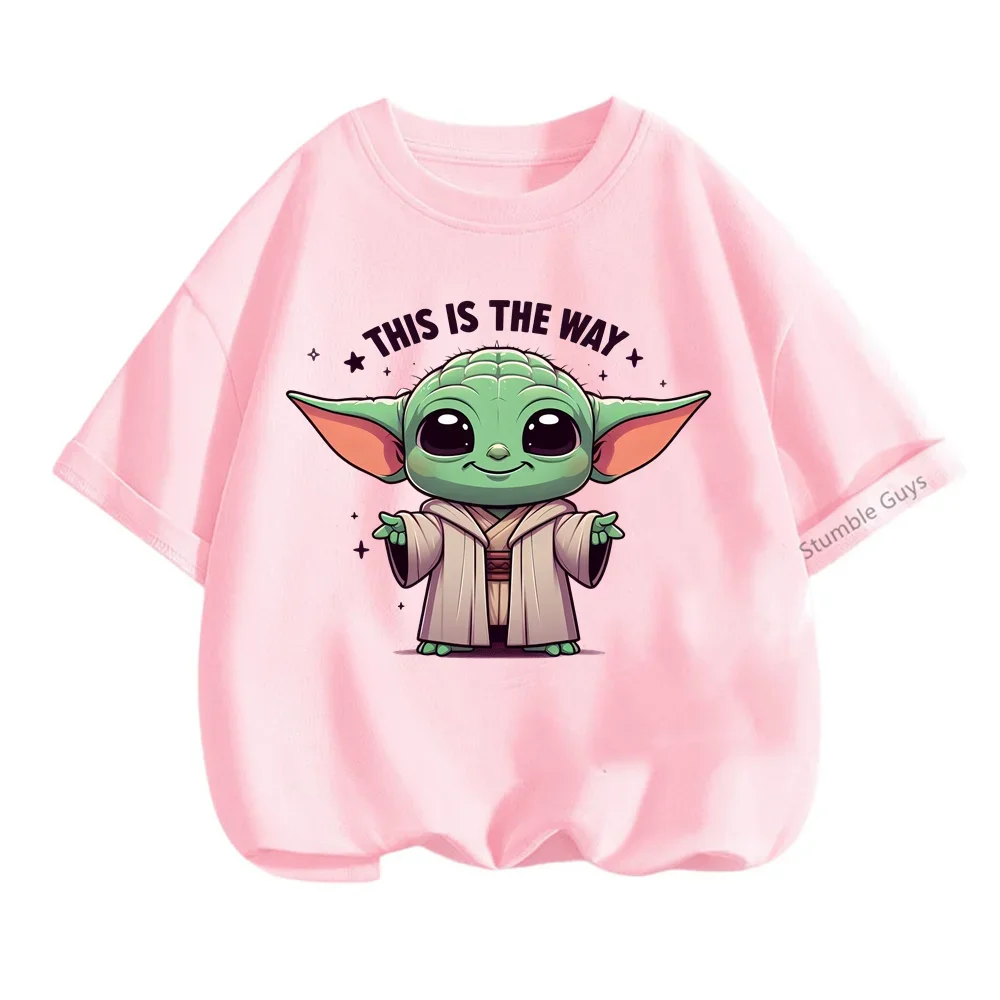 Boys Yoda T Shirt Girls Kids Children Tops Tshirt Short Sleeves Summer Baby Yoda Clothes Print Cartoon Tee Child Clothing