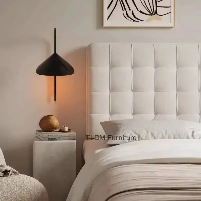 Headboard Self-adhesive Style Bed Headboards Anti-collision Fashion for Household Headboards Suede for Hotels Bedside Cream