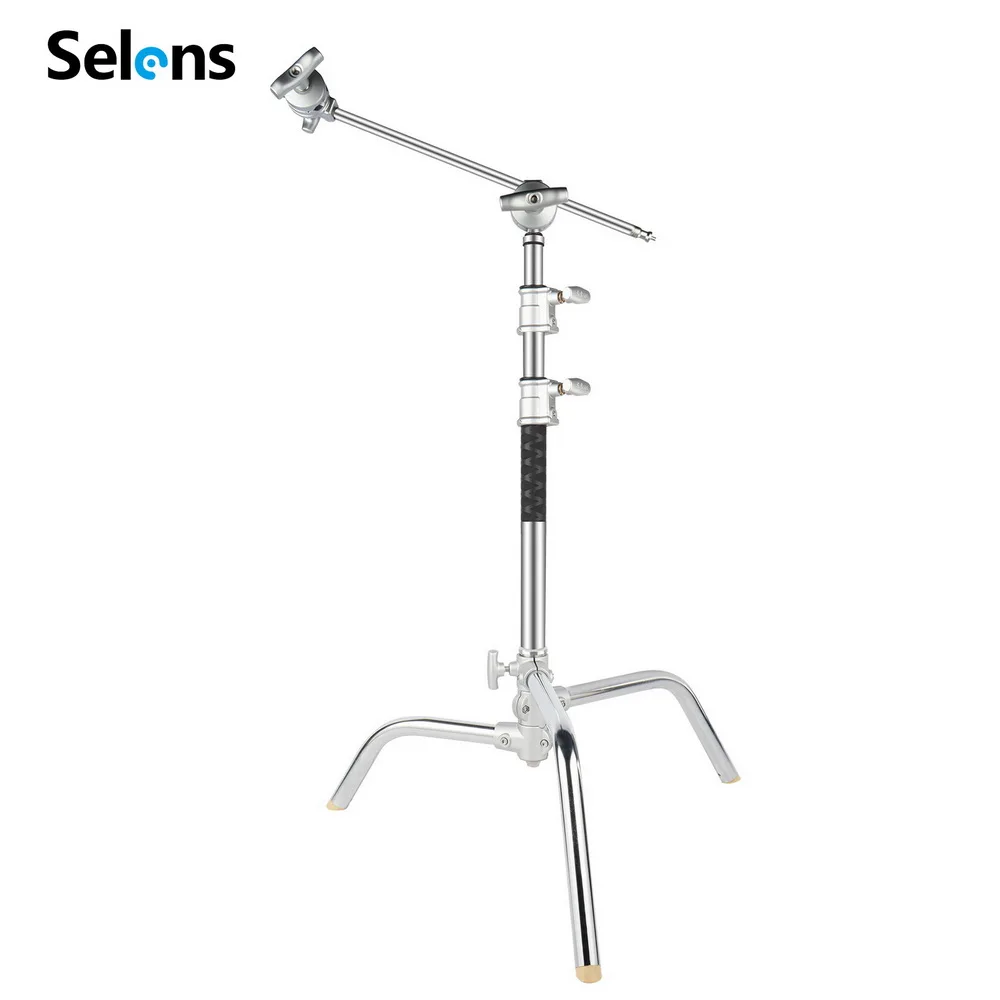 Selens 20 Inch Photography C-Stand  Anti-slip Stainless Steel Light Stand With Extension Arm For Reflector Umbrella Or Soft Box