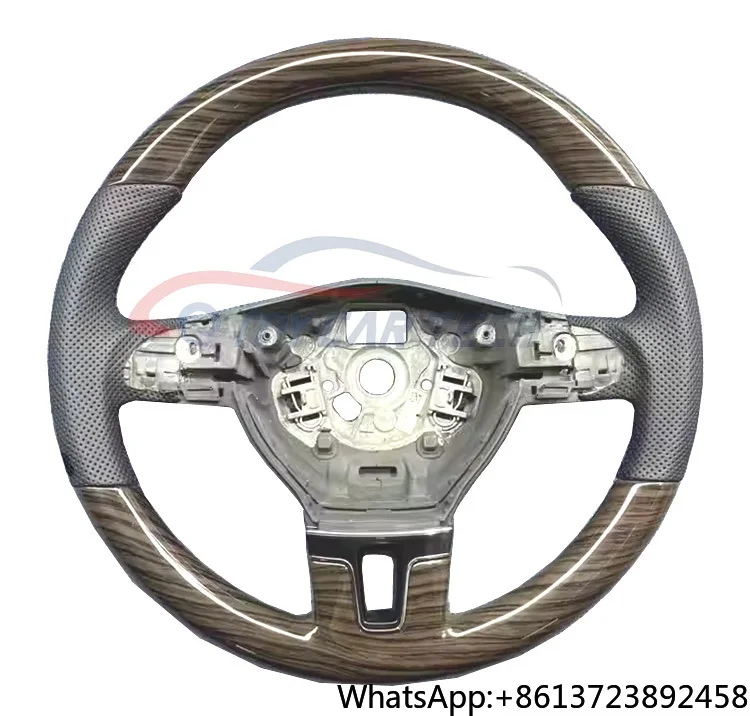 

Wooden Design Leather Steering Wheel for Volkswagen CC VW Customized Steering Wheel