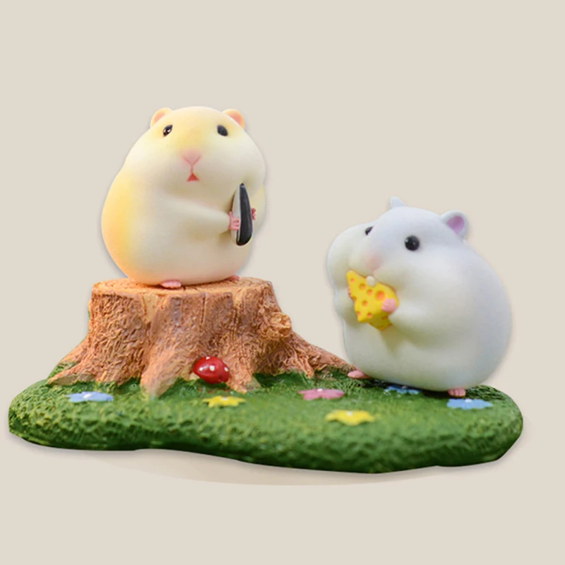 1PC Cute Anime Stealing Hamster Blind Box Car Interior Decoration Gourmet Hamster Figures Auto Dashboard Decoration For Car