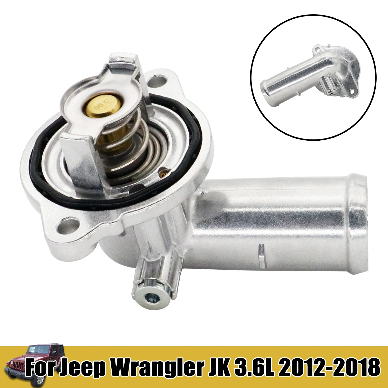 Aluminum Upgrade Coolant Thermostat Housing For Jeep Wrangler JK 2012-2018 Grand Cherokee WK2 2011-2020 3.6L Car Accessories New