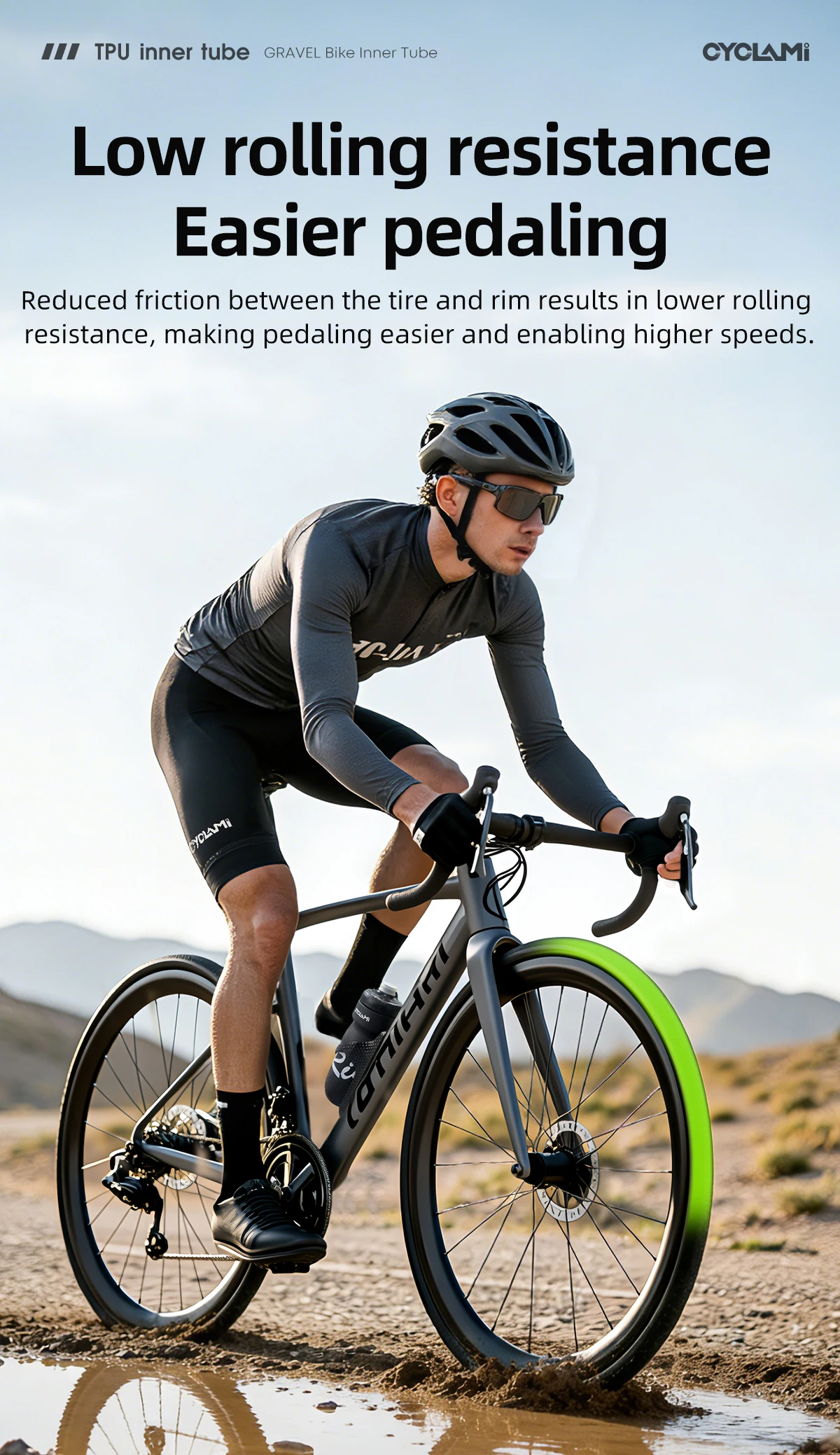 CYCLAMI Ultraleichter 29-Zoll-MTB-Schlauch aus TPU mit französischem Ventil (FV) 45 mm für Gravel 700C 32C 35C 37C 40C 47C Superleicht – Detail 5