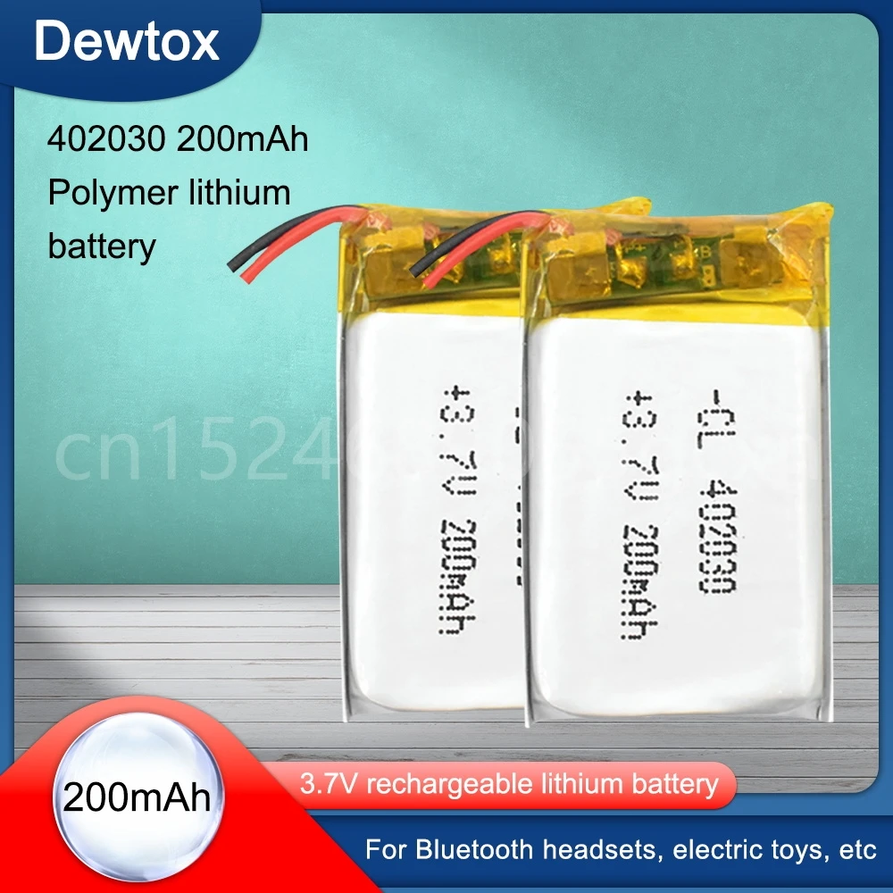 402030 3.7v 200mAh li-ion Lipo cells Lithium Li-Po Polymer Rechargeable Battery For Bluetooth GPS MP3 MP4 Recorder