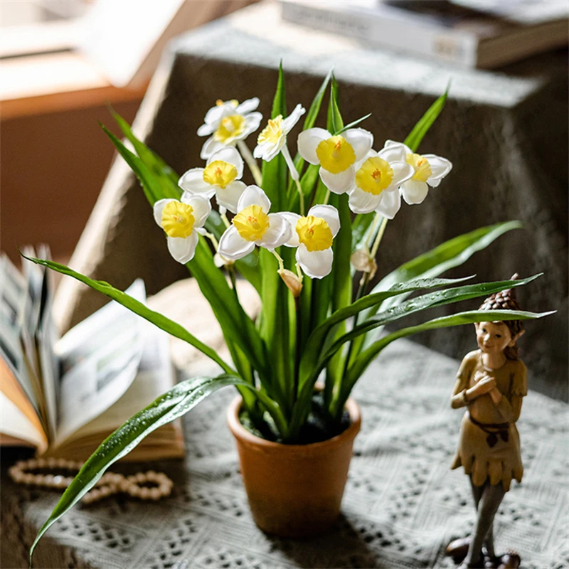 Simulation Fake Flower Hyacinth Lily Of The Valley Decoration Flower Dining Table Decoration Potted Plant Flower Daffodils