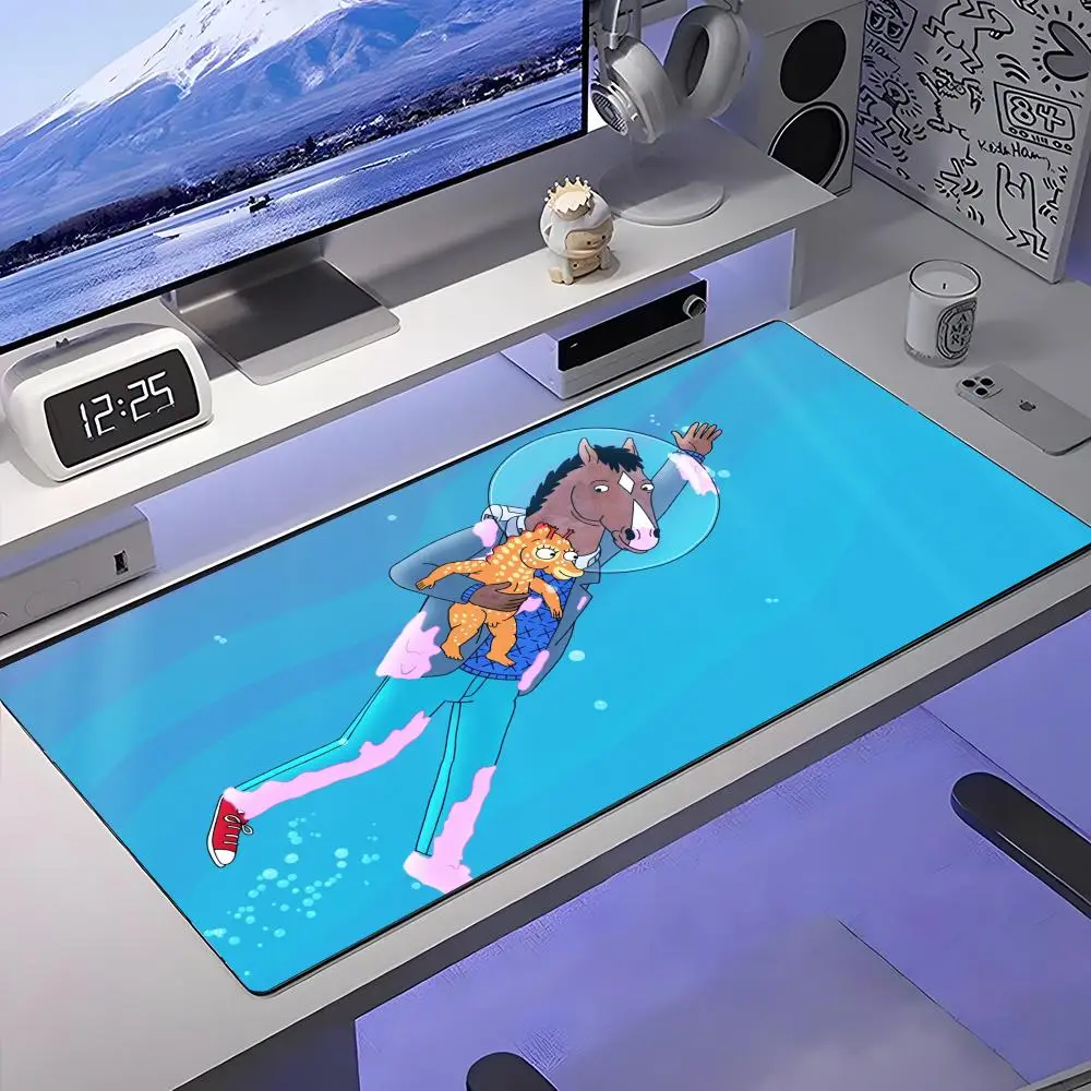 

Коврик для мыши в стиле аниме B-BoJack H-Horsemans, большой противоскользящий резиновый игровой коврик для мыши, прочный настольный коврик с толстым краем шва, подходит для офиса