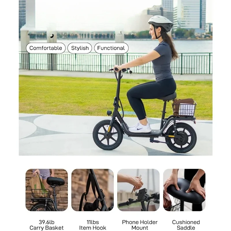 

Electric scooter with seat, foldable scooter with accessories