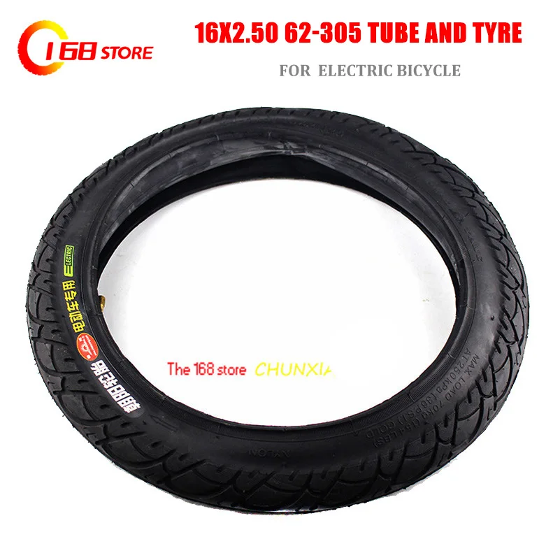 Size 16x2.50 62-305 Tire  Inner Tube Fits Kids Electric Bikes Small BMX Scooters 16*2.5 with A Bent Angle Valve Stem