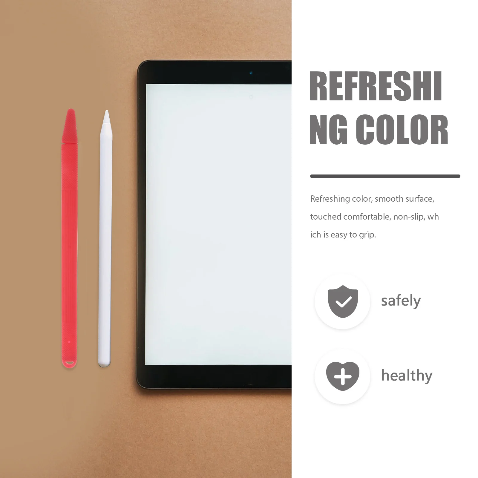 مجموعة واحدة من غطاء حافظة أقلام السيليكون المضاد للسقوط، غطاء حماية متوافق مع Pencil2، حامل غير قابل للانزلاق باللونين الأسود والأحمر #1