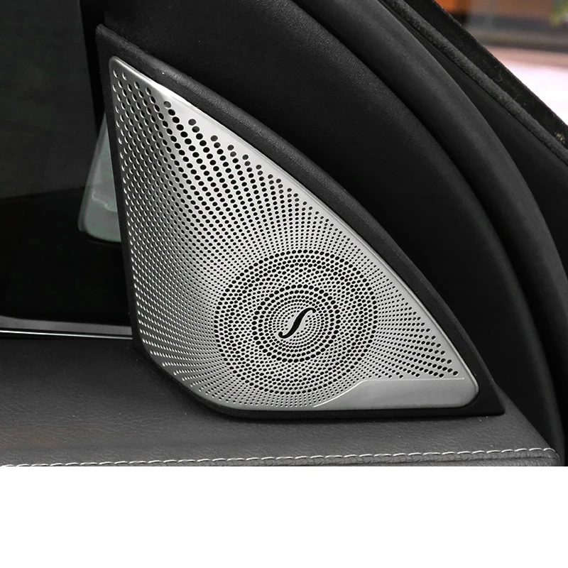 For Mercedes-Benz C E GLC Class W205 W213 X253 Steel Speaker Trim Cover Car Door Speakers Stereo Decorate Cover