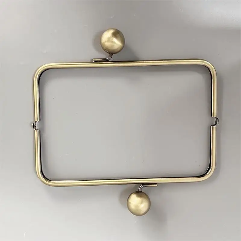 24 Cm Antique Brass Color Bag Purse Frame Big Ball Lock Colorful Resin Head Women Clutch Frames Obag Accessories High Quality