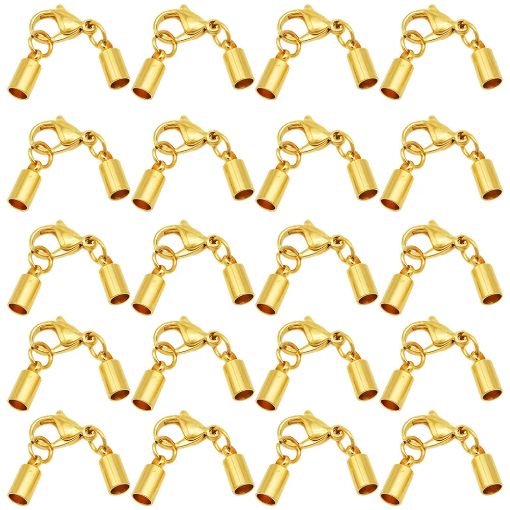 

20Pcs Cord Buckle Stainless Steel Fine Craftsmanship Jewelry Connector for DIY Bracelet Necklace String 1.2mm Hole