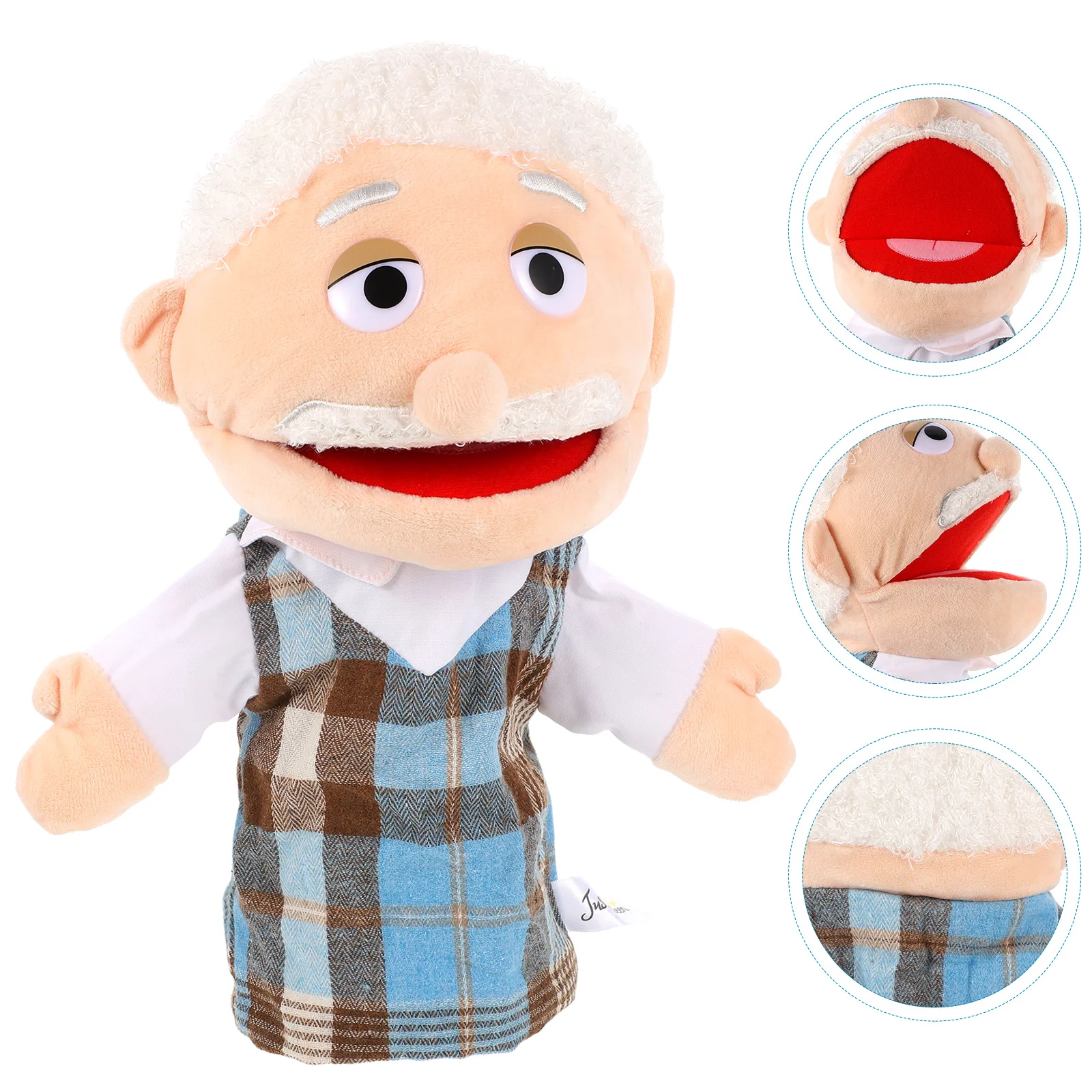 Marioneta de mano de personaje, juguete para juego de imitación, figura decorativa interactiva para niños, algodón educativo