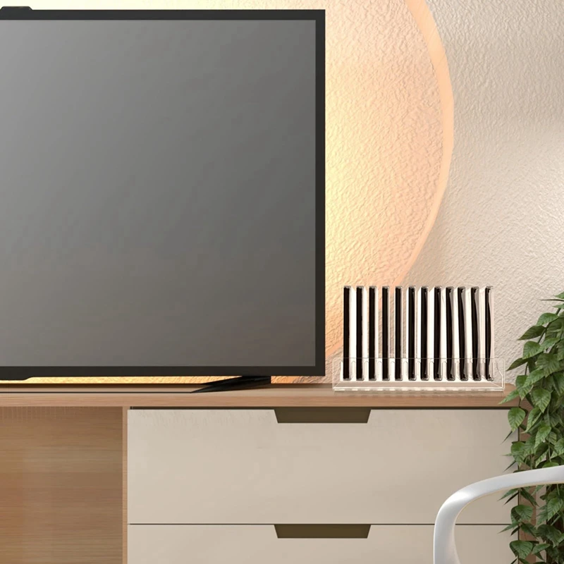 A69F-CD Tempat Penyimpanan Desktop Berdiri, Rak Display CD Dudukan Organizer CD Akrilik, Rak Penyimpanan CD Hingga 12 Kotak CD Standar