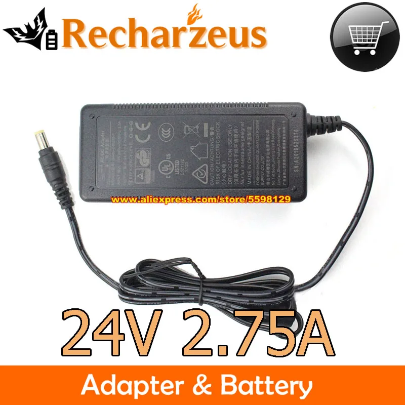 

Genuine GVE GM60-240275-F AC Adapter 24V 2.75A 66W Charger For SEMACON S-2500 Power Supply