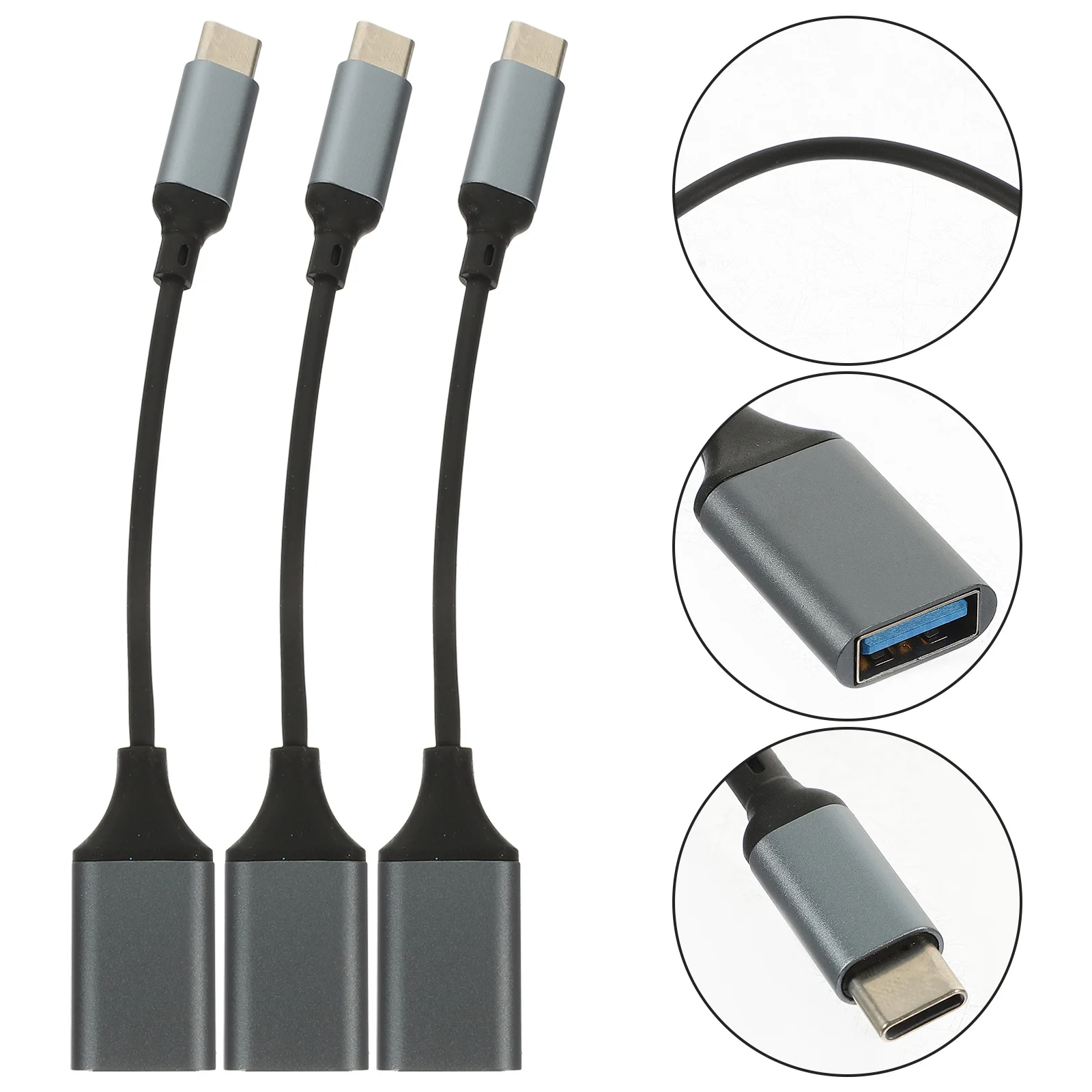 

3Pcs Data Cable USB C to USB 3.0 Adapter Converter for Type C Devices Otg Support 5Gbps Transfer Speed Hot Swappable No Driver