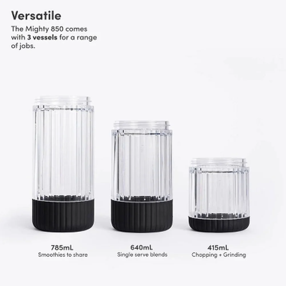 Mighty 850 Plus Premium Compact Personal Blender 850W Motor Easy Cleanup Versatile Blending Vessel Hands-Free Operation