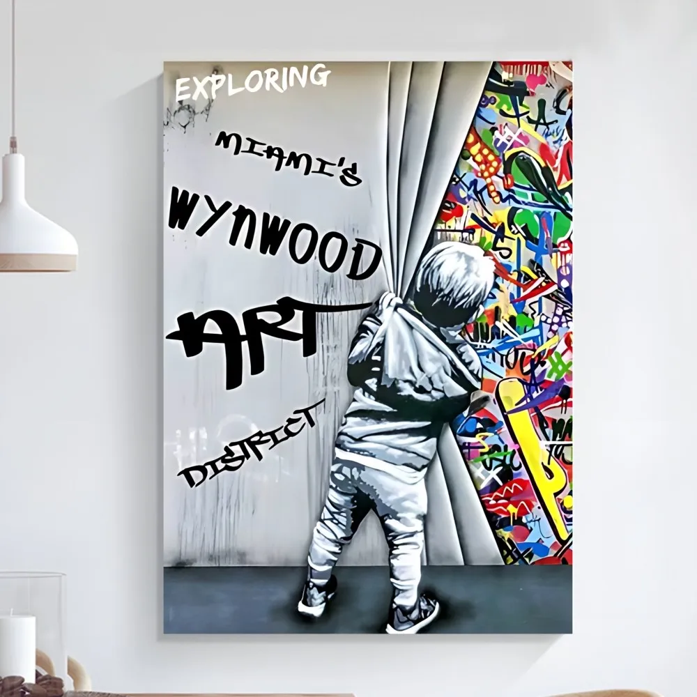 Banksy Street Graffiti Art Poster Art Self-adhesive Art Small Poster HD Quality Poster Wall Art Painting Study Wall Decoration