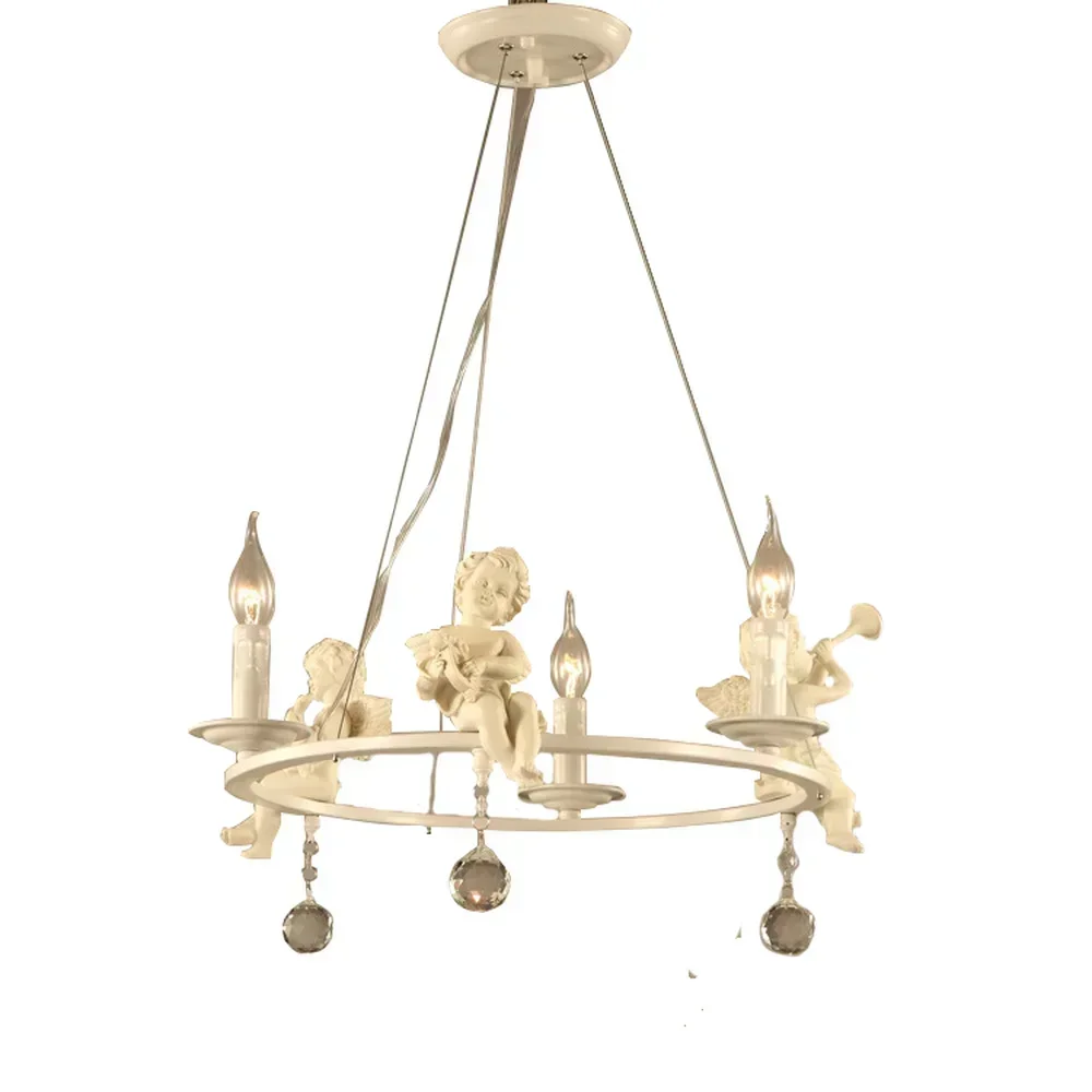 Modern Lamps lustre Lighting Led Pendant Creative Crystal Chandeliers With The Angel For Living Room Light lw591158py view 6